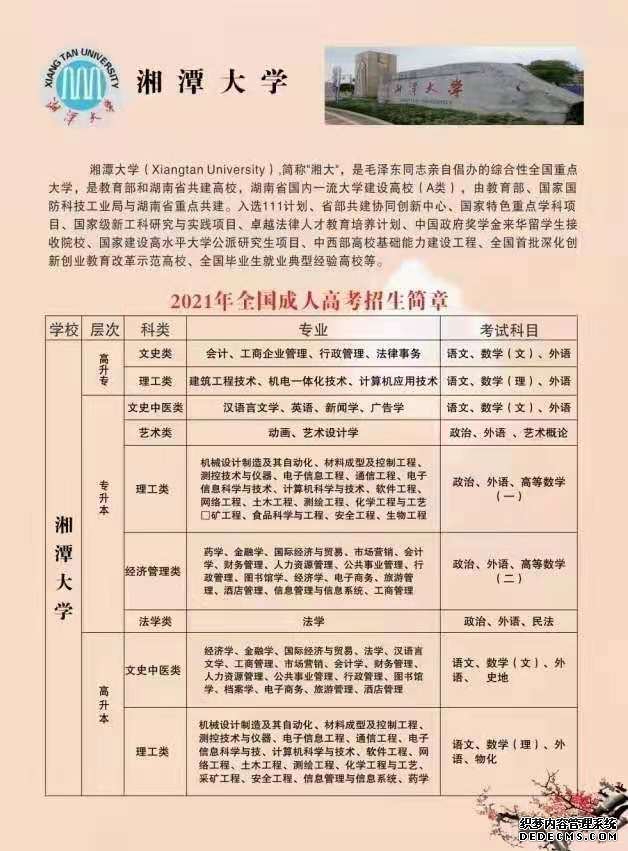 湘潭大学成考招生